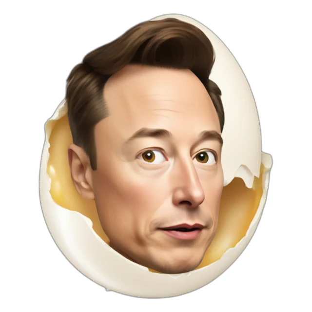 Elon musk laying an egg sticker