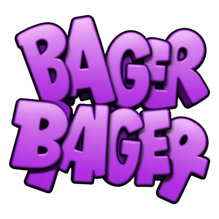 The word "banger!" in purple sticker