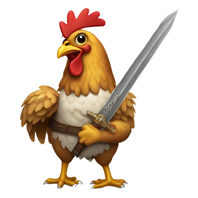 Chicken with a sword sticker