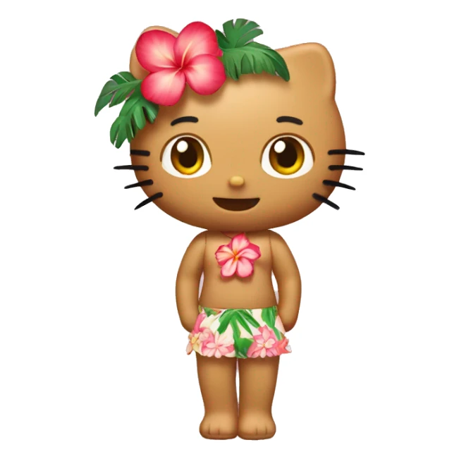 Tan Hawaii hello kitty  sticker