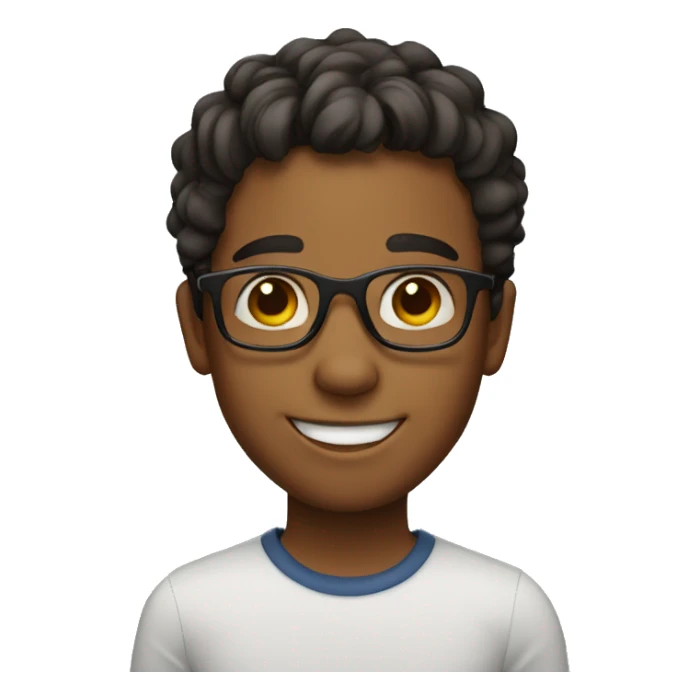 boy with glasses and dimples smiling sticker