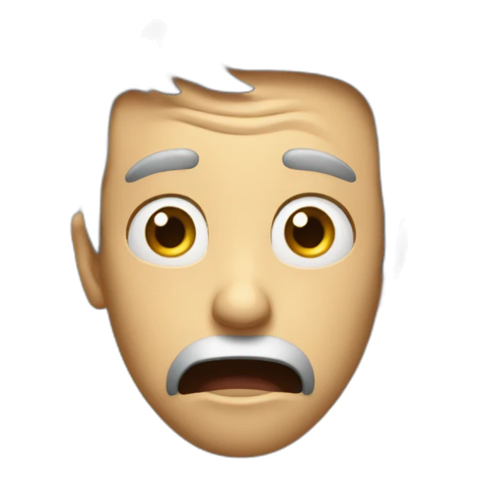 shocked man, looking upward with a shocked face sticker