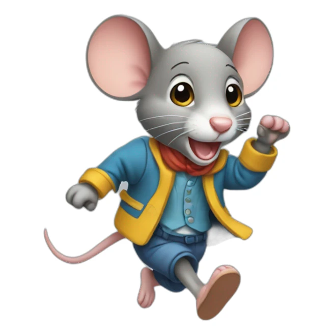 mouse dressed in clothes running like a human sticker