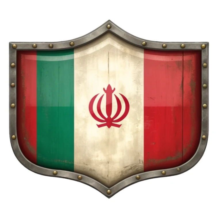 rectangular shield with old the flag of Iran sticker