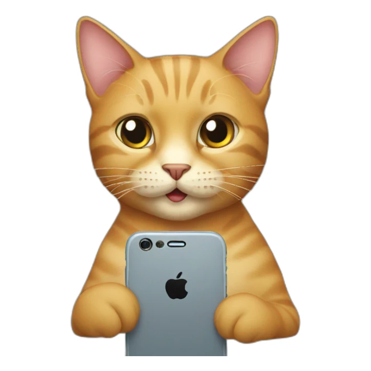 Cat on phone sticker
