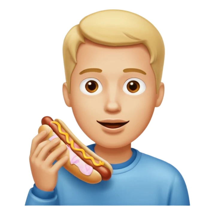 guy eating a hot dog sticker