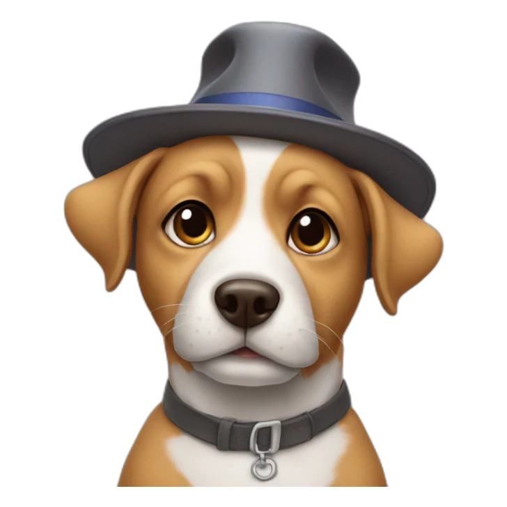 dog in a hat sticker