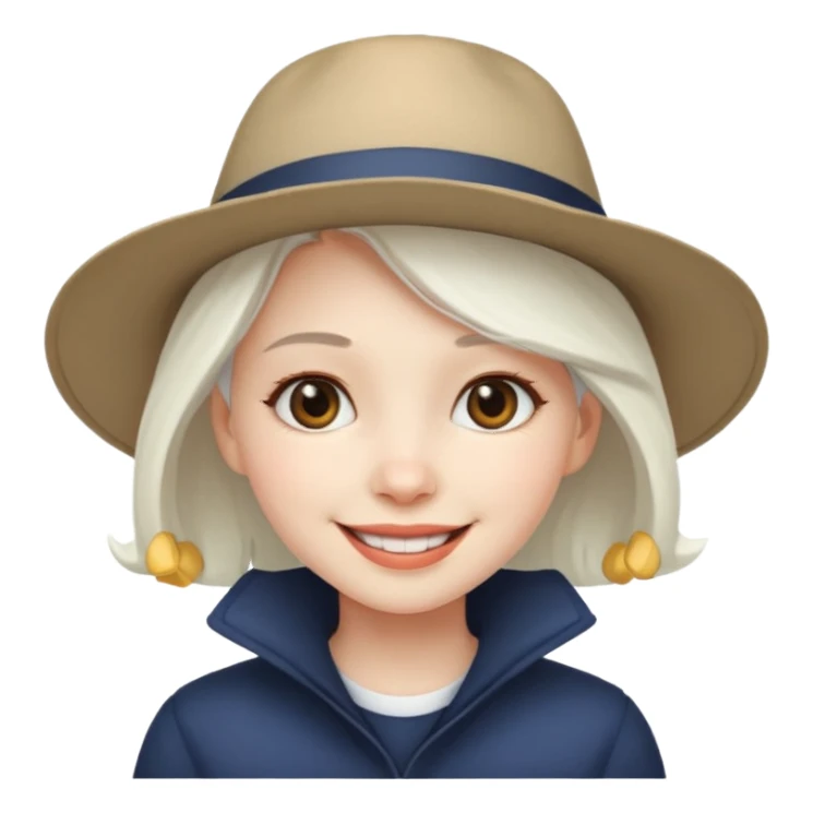 white haired hatted girl sticker