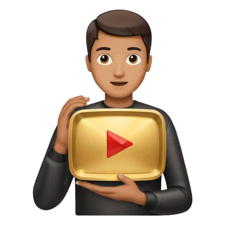flexing youtube golden play button sticker