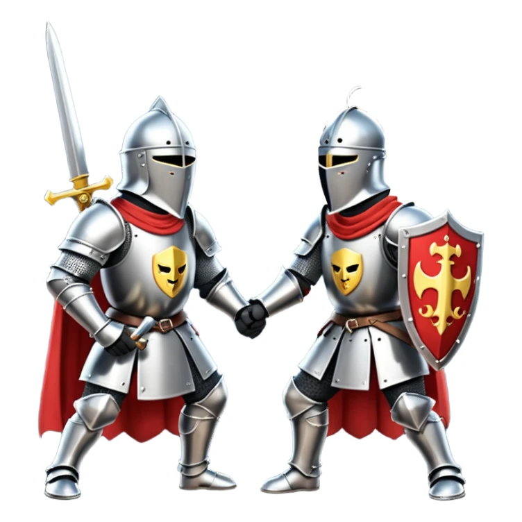 Medieval knights on a right with moon￼ sticker