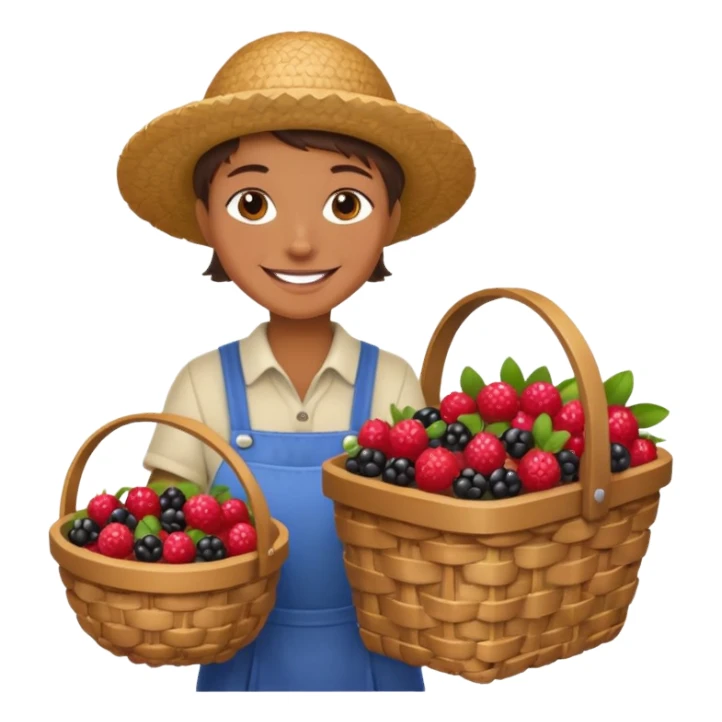 Vendor + berry cart, sticker