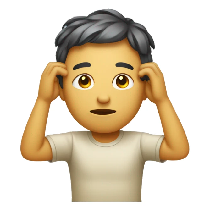 Emoji with hand on forehead sticker