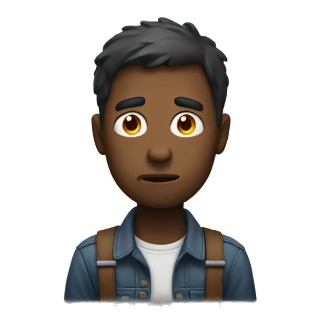 Man struggling to see something sticker