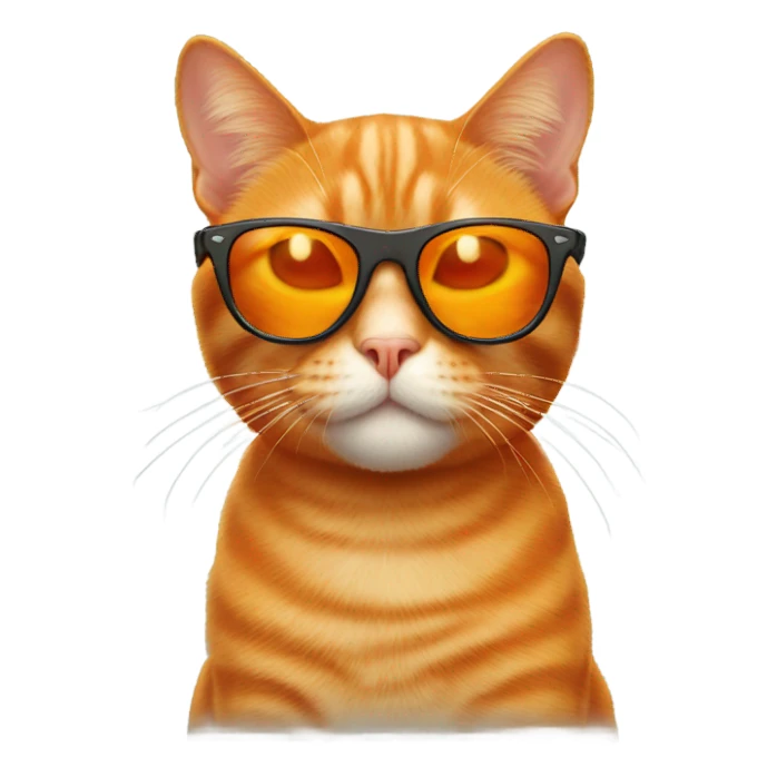 Orange cat with sunglasses sticker
