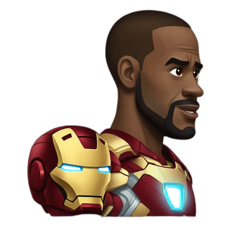 lebron james as iron man sticker