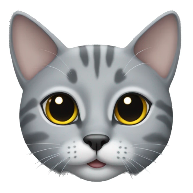 Grey cat with black nose  sticker