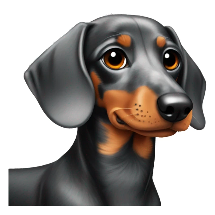 marble dachshund black gray orange sticker
