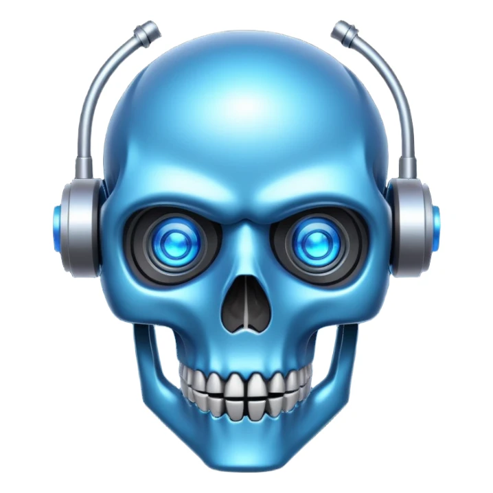 Robot skull laser eyes sticker