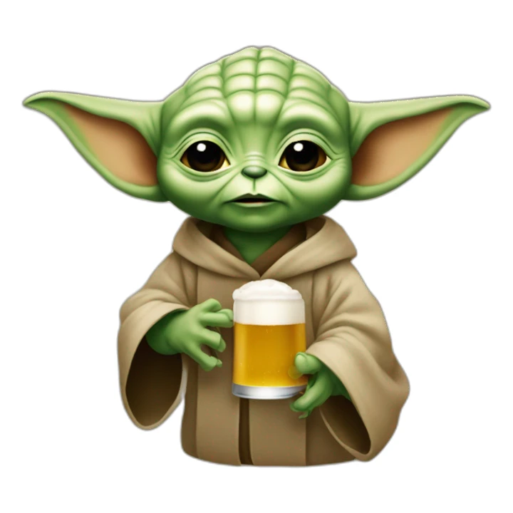Bébe Yoda qui boit une bière sticker