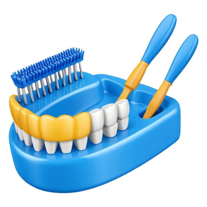 Denture brush sticker