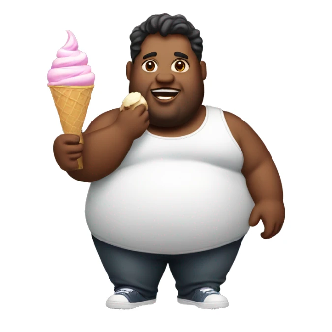 Fat dude holding ice cream sticker
