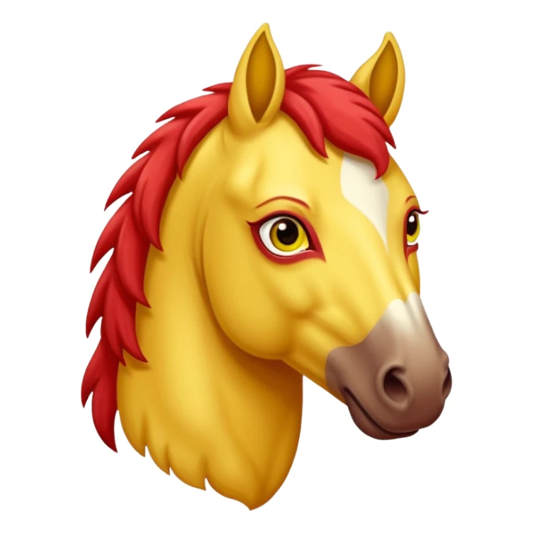 Cavalo vermelho e amarelo pastel sticker
