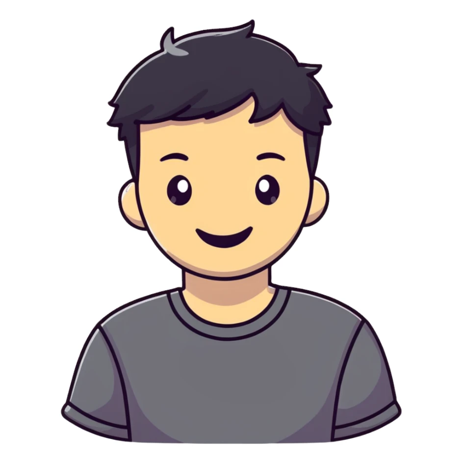 Cute boyfriend character smiling sticker