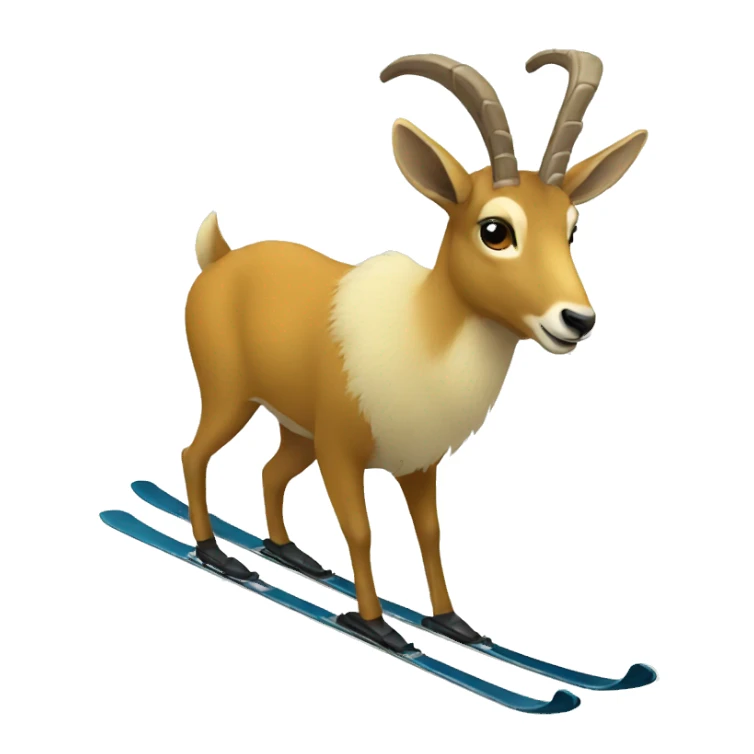 Chamois skiing sticker