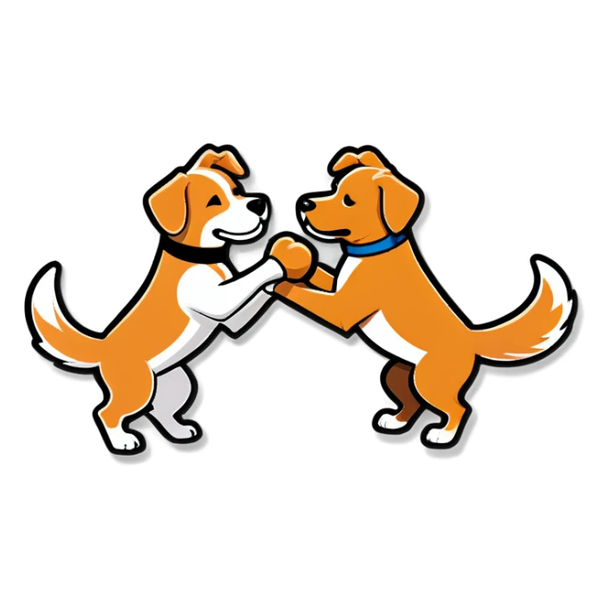 Dogs boxing sticker