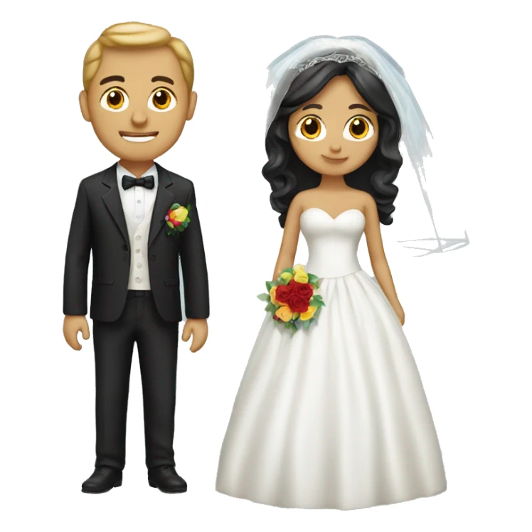 Mexican bride and white groom sticker