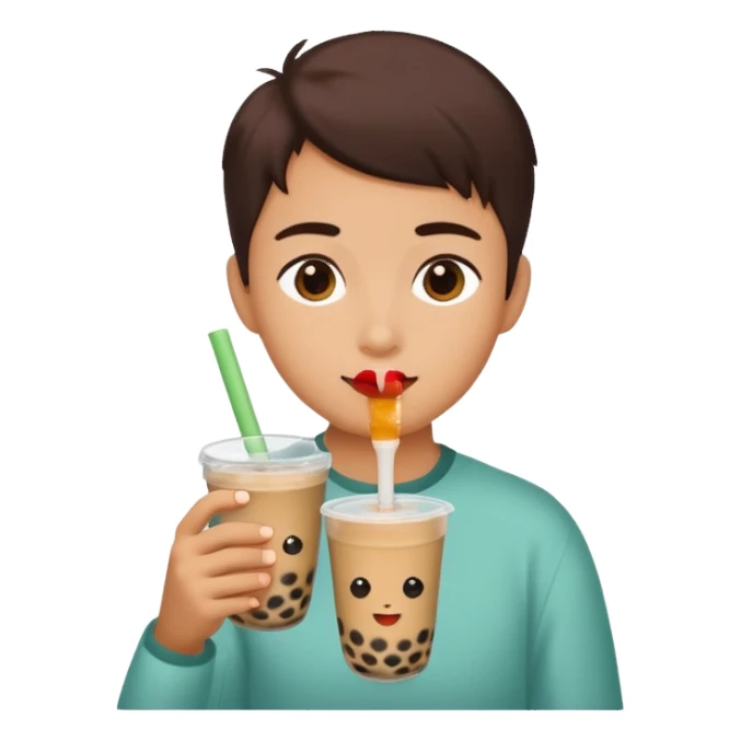 Person drinking boba tea sticker