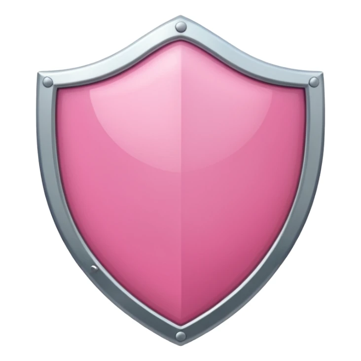 pink shield with white frame sticker