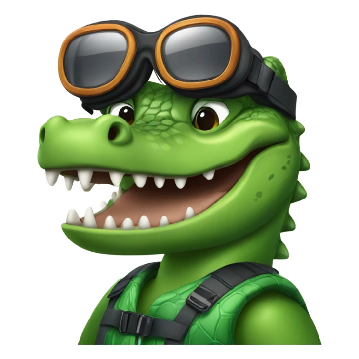 croco with ski glasses  sticker
