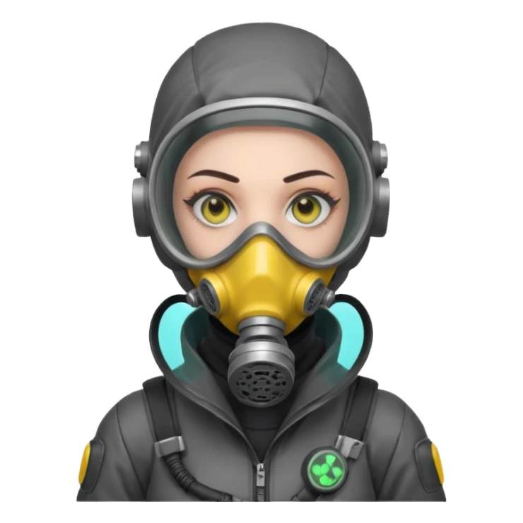 cyberpunk gasmask girl programmer buzzcut sticker