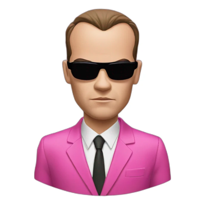 Agent Smith from the matrix in a pink suit sticker