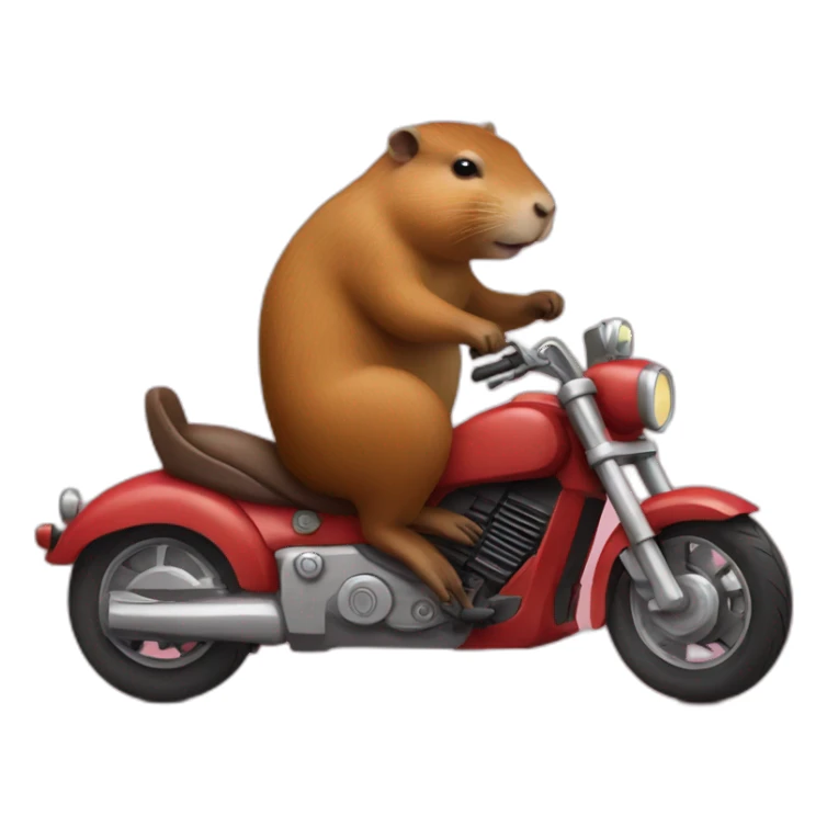 Capybara riding a motorcycle sticker