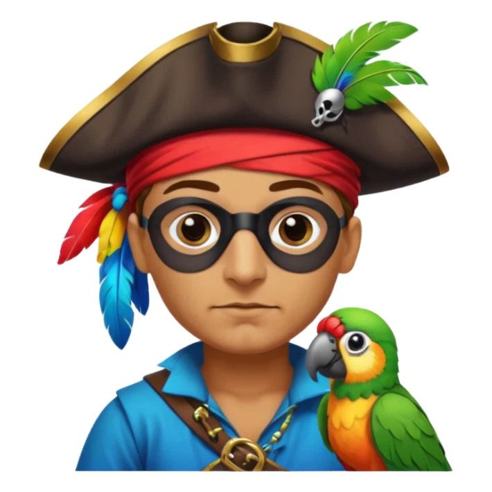 pirate and parrot sticker
