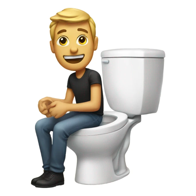 Toilet with guy  sticker