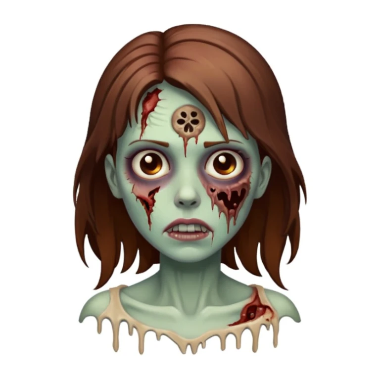 Uma zumbi bonita e com cabelos castanhos  sticker