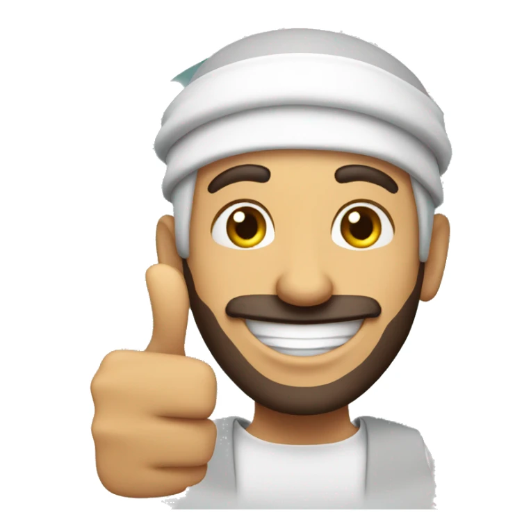 Smiling Arabic man showing thumbs up  sticker