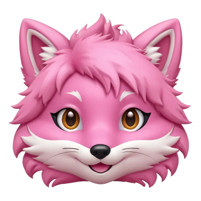 Pink fox character face sticker