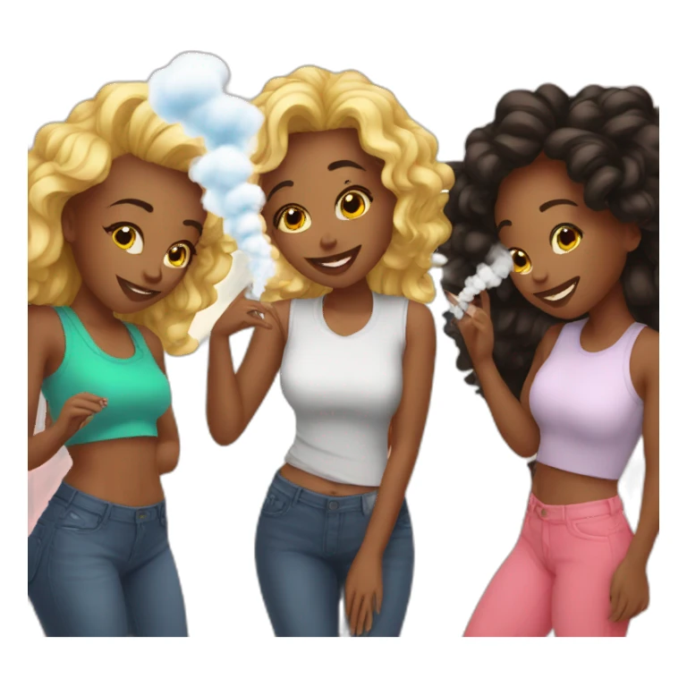 3 girls thogether who vape sticker