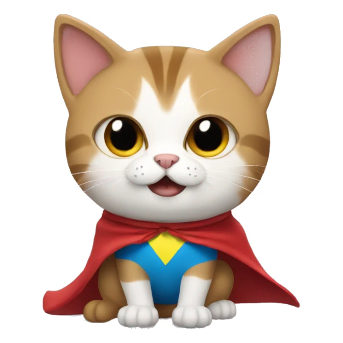 cat wearing a superhero cape sticker