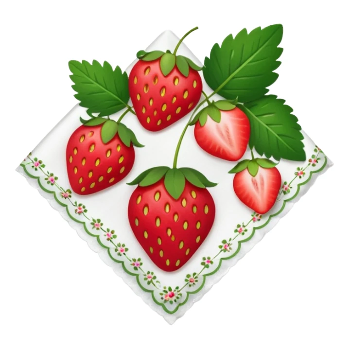 A handkerchief with strawberries on it sticker