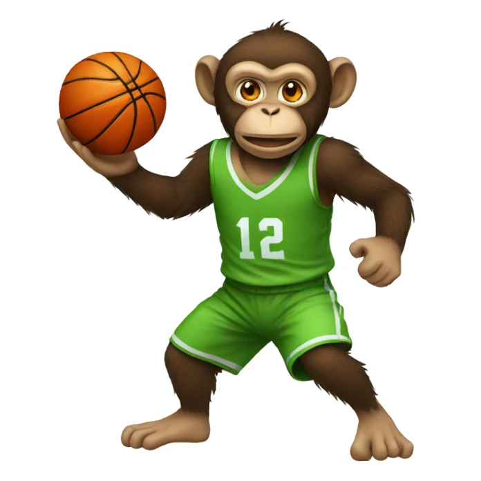 Monkey play basketball  sticker