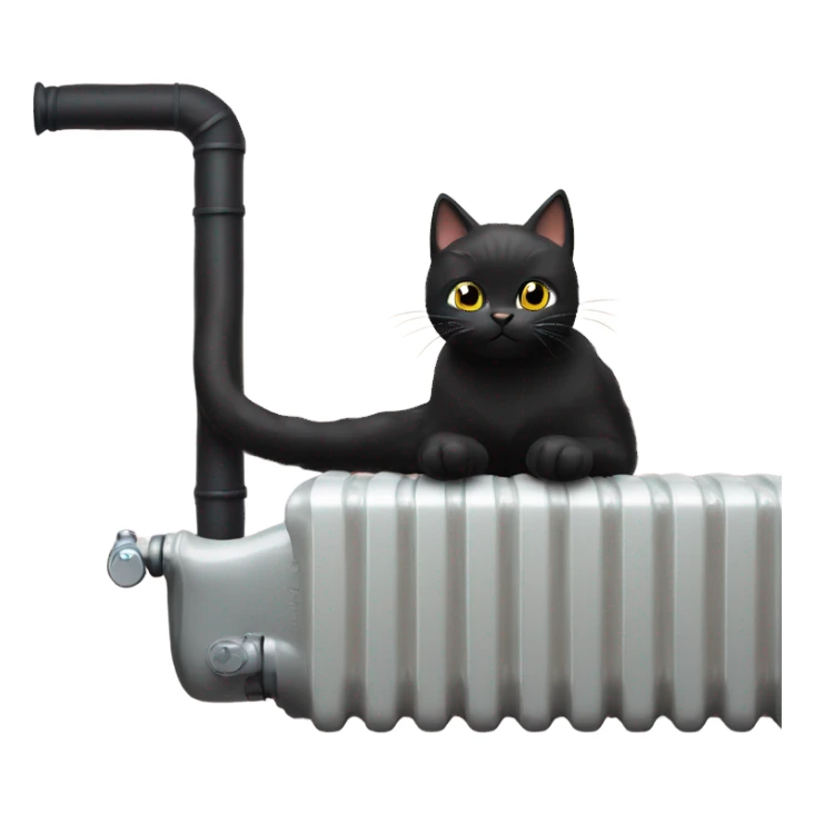 Black cat on radiator sticker