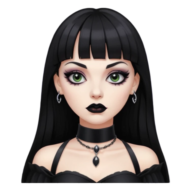 vampira com choker e franja sticker