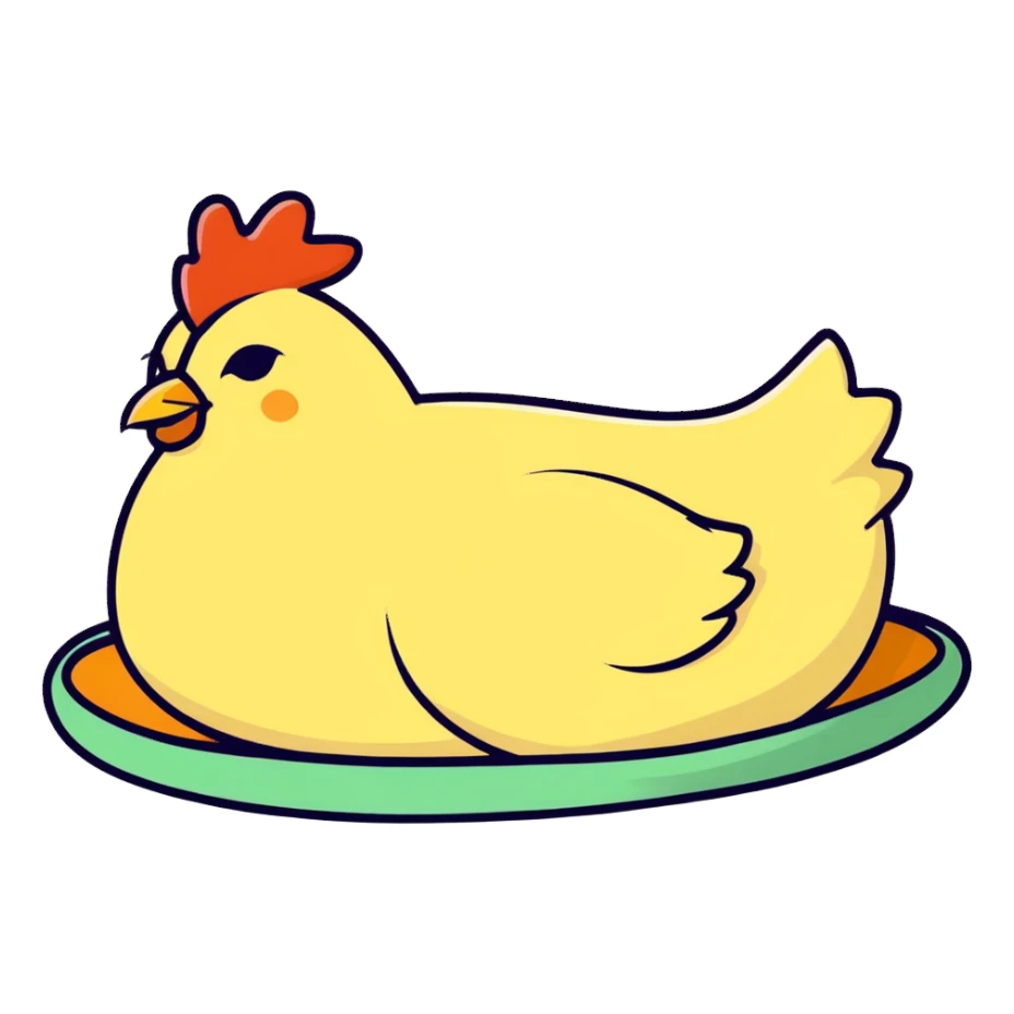 Chicken sleeping sticker