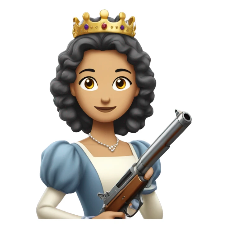 Princesse avec un pistolet sticker