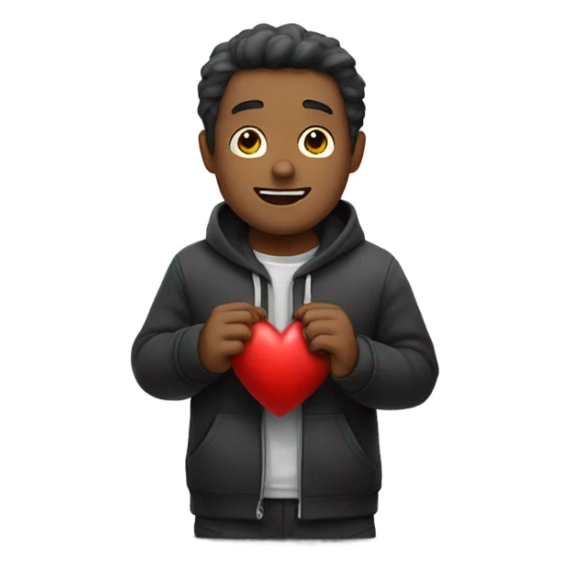 Oso abrazando un corazón negro sticker